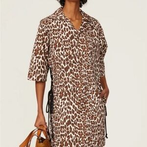 Tory Burch Brown and White Mini Dress